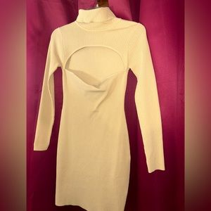 SUPERDOWN size medium cutout sweater dress. Ribbed. Tan. Size medium.